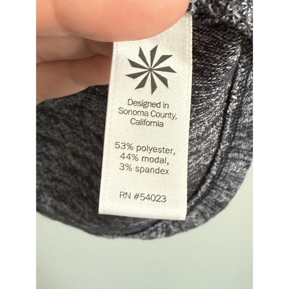 Athleta Luxe Pose Gray Marbled Tunic Top w/Thumb Holes Sz XXS Gym Workout Shirt - Picture 5 of 9